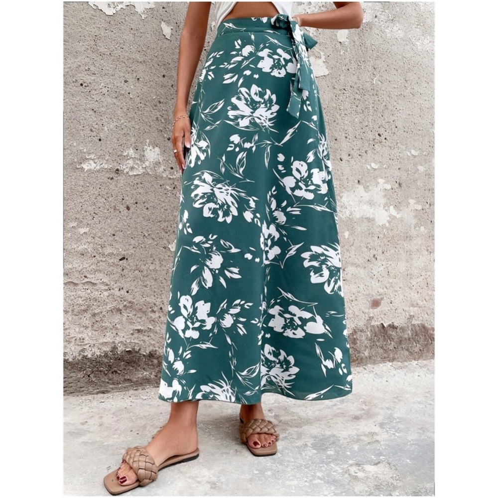 Boho Floral Print Wrap maxi Skirt - Picture 5 of 12